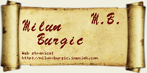 Milun Burgić vizit kartica